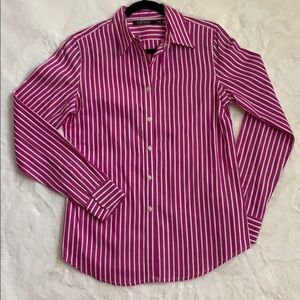LAUREN Ralph Lauren Fuchsia Striped Blouse